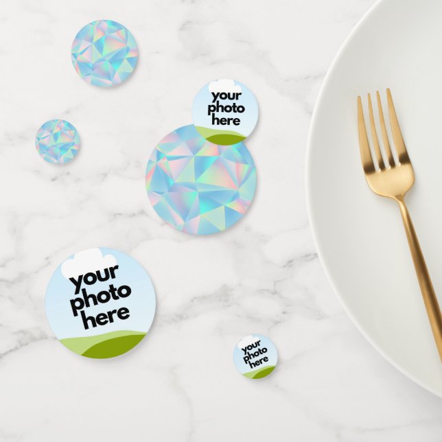 Confeti Personalizado fotográfica con acentos holográficos (Grupo)