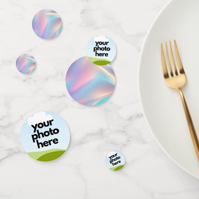 Confeti Personalizado fotográfica con acentos holográficos (Grupo)
