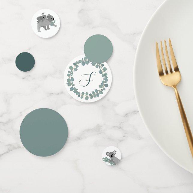 Confeti Personalizado inicial de Baby Shower de Koala Bear (Grupo)