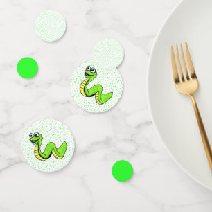 Confeti Personalizado lindo feliz feliz serpiente verde pu