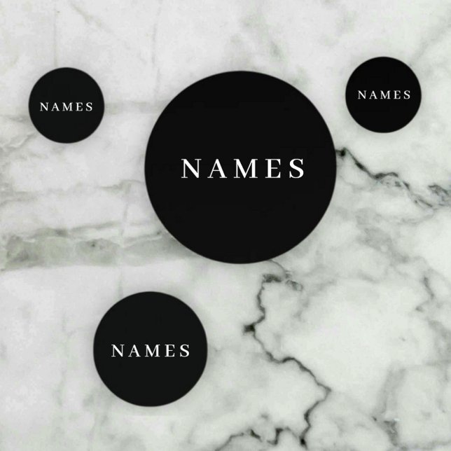 Confeti Personalizado negro simple Agregar su nombre elega (Subido por el creador)