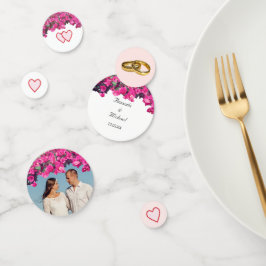 Confeti Personalizado Pareja Boda Floral Tropical
