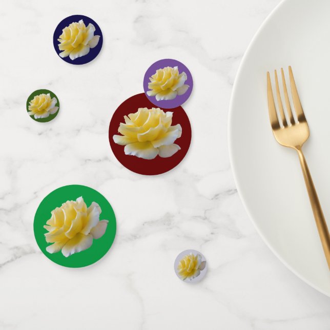 Confeti Pétalos de rosa amarillo (Grupo)