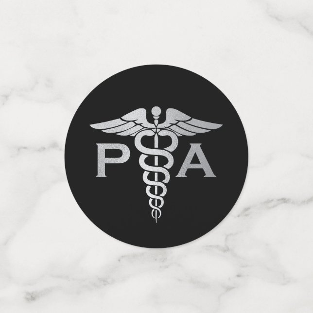 Confeti Physician Assistant PA Graduation Black Silver (Anverso pequeño)