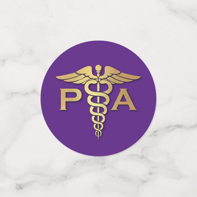 Confeti Physician Assistant PA Graduation Purple Gold (Anverso pequeño)