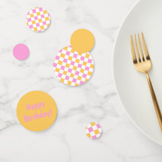 Confeti Pink and Gold Checkable Personalizable