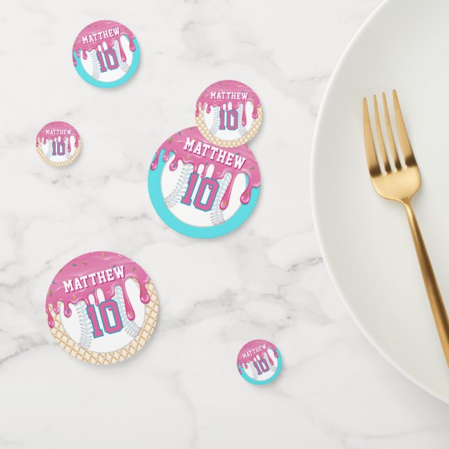 Confeti Pink & Blue Baseball Drip (Grupo)