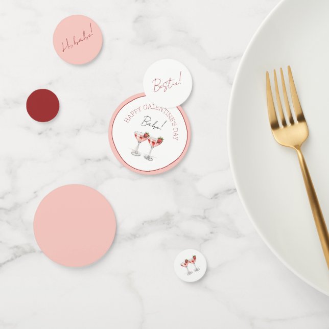 Confeti Pink Happy Galentines Day Cute Girly Bestie Friend (Grupo)