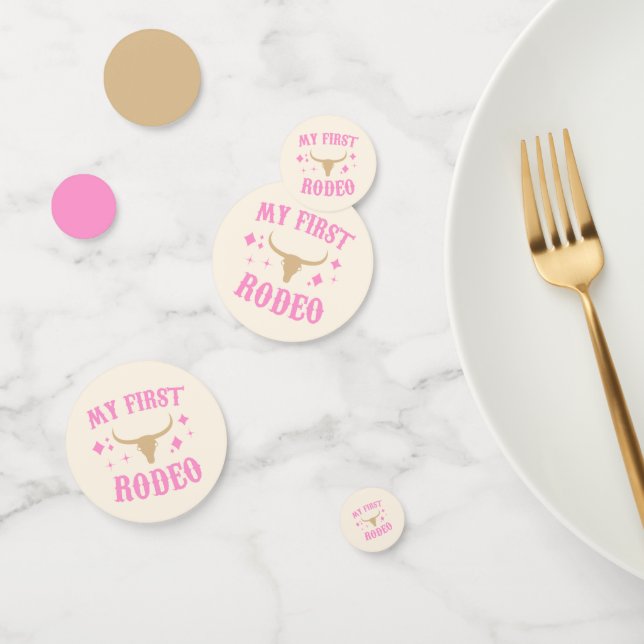 Confeti Pink My First Rodeo Cowgirl Primer Cumpleaños (Grupo)