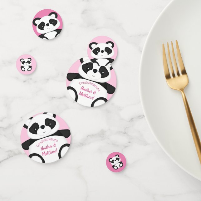 Confeti Pink Panda Bear Baby Shower (Grupo)