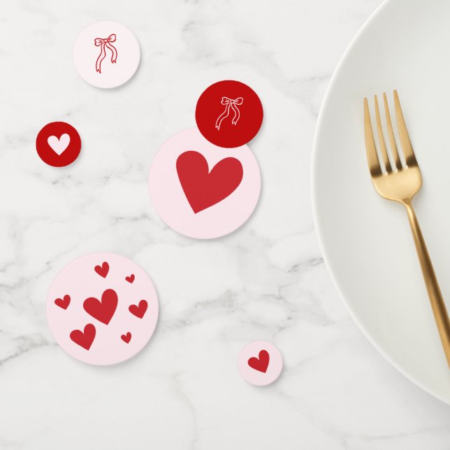 Confeti Pink Red Hearts Little Sweetheart Valentine (Grupo)