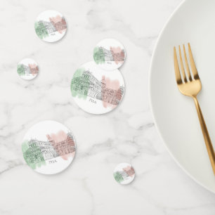 Confeti Pisa Italia Colores de la bandera italiana de la t