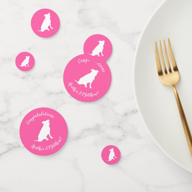 Confeti Pitbull, Chica rosado de Baby Shower Bulldog Pit (Grupo)