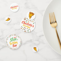 Pizza, rebanada de la diversión del cumpleaños, ka