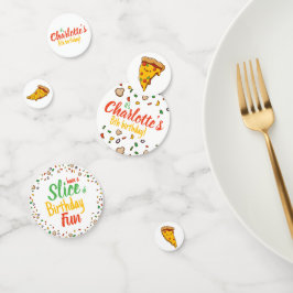 Confeti Pizza, rebanada de la diversión del cumpleaños, ka