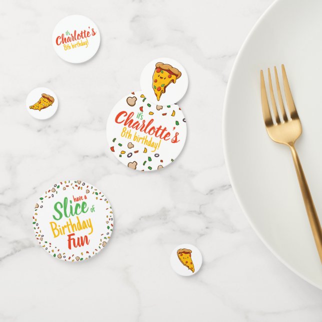 Confeti Pizza, rebanada de la diversión del cumpleaños, ka (Grupo)