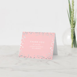 Confeti plateado y rosa Agradecimiento de boda ele