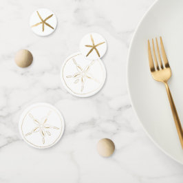 Confeti Playa, Nautical Goldl Sand Dollar, Starfish