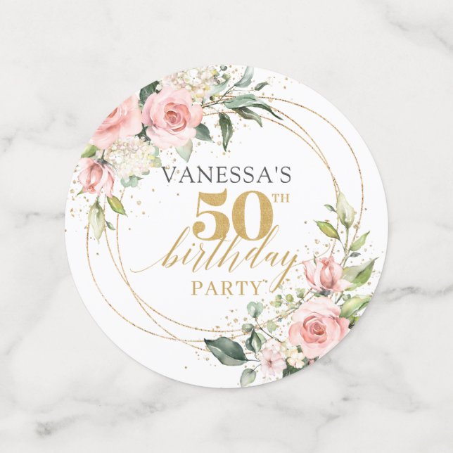 Confeti Pobre purpurina de oro de rosas rosas rosas rosas  (Anverso mediano)