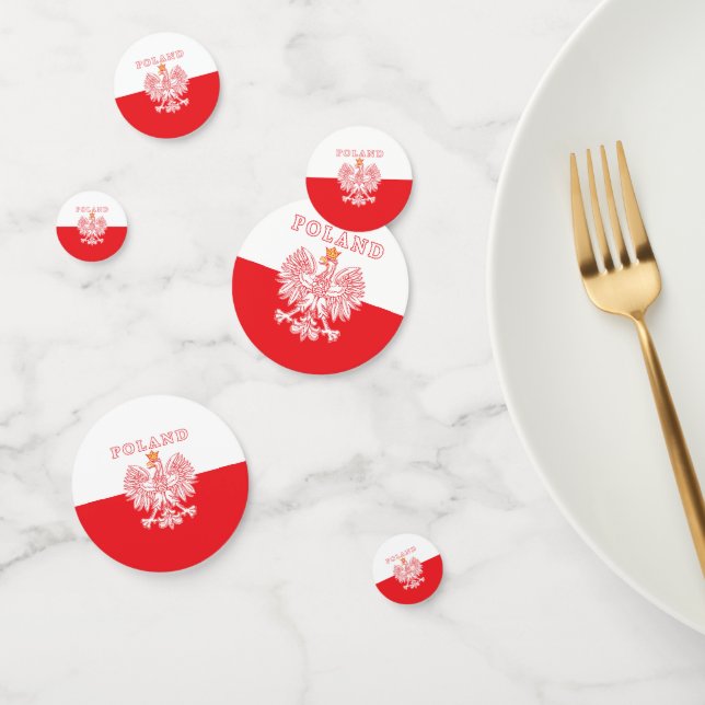 Confeti Polonia Con Águila Polaca Roja (Grupo)