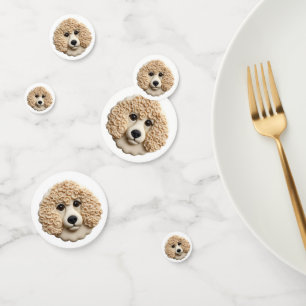 Confeti Poodle Perro 3D Inspirado