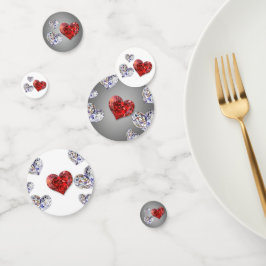 Confeti Preciosos y elegantes corazones de diamantes