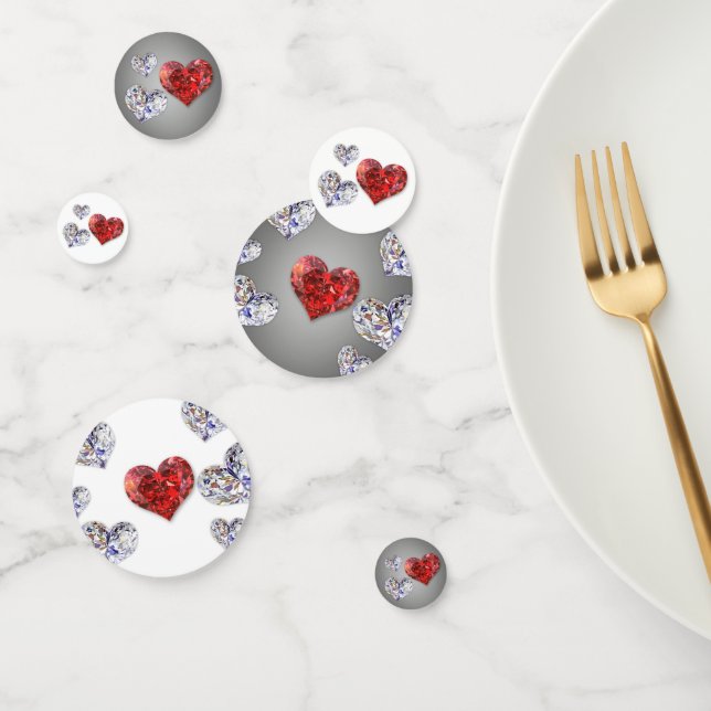 Confeti Preciosos y elegantes corazones de diamantes (Grupo)