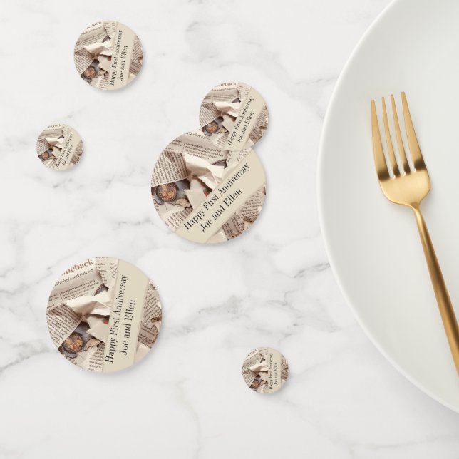 Confeti Primer aniversario Boda editable (Grupo)