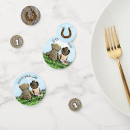 Confeti Primer cumpleaños de Cowboy y Teddy Bear Personali