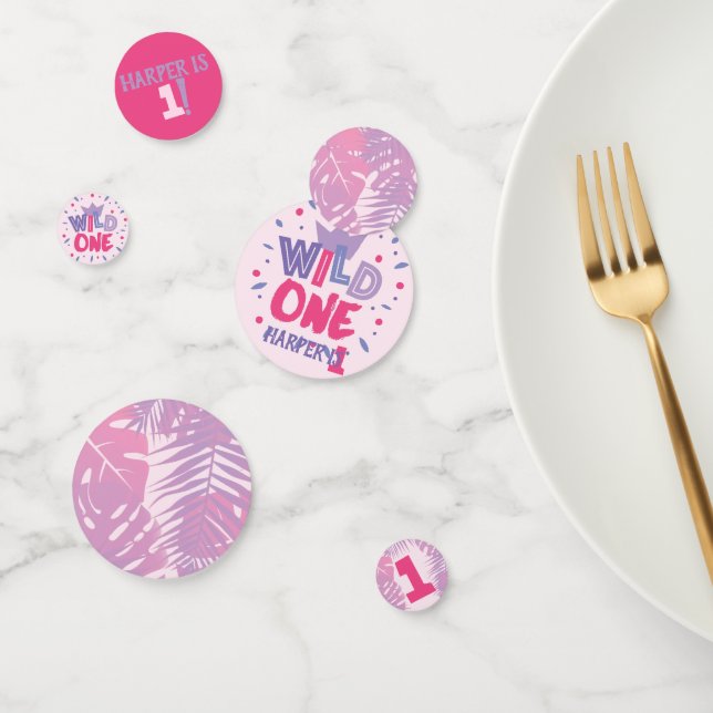 Confeti Primer cumpleaños del Chica de temas de la jungla  (Grupo)