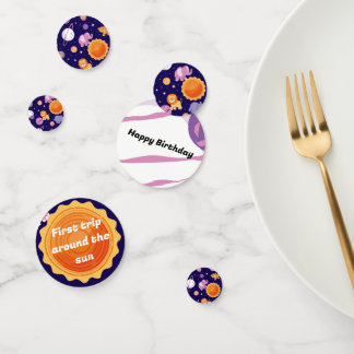 Confeti Primer viaje alrededor de la decoración de la fies