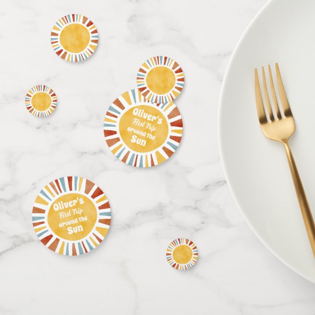 Confeti Primer Viaje Alrededor De La Invitación Del Sol (Grupo)