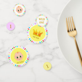 Confeti Primera fiesta de cumpleaños del bebé y rayos mult
