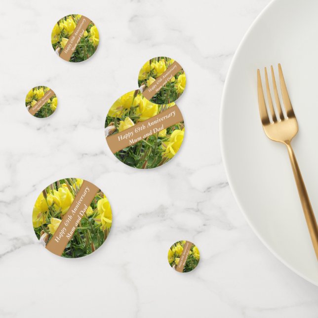 Confeti Primrose editable por la noche en 69° aniversario (Grupo)