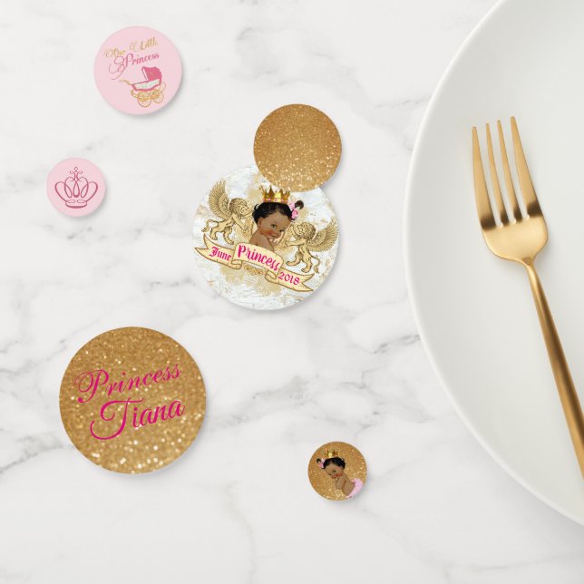 Confeti Princesa Real Africana Purpurina Rosa y Oro (Grupo)