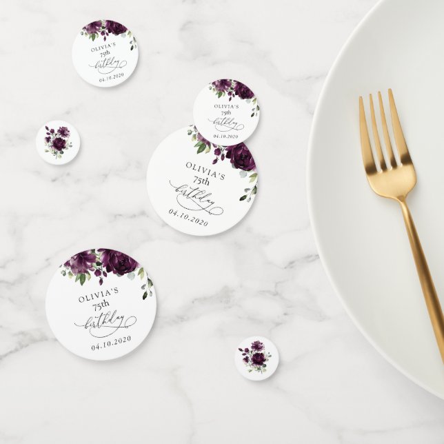 Confeti Purple Flowers, Plum Flowers, Boho, Birthday (Grupo)