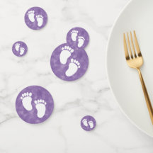 Púrpura acuarela Baby Shower Foot Print