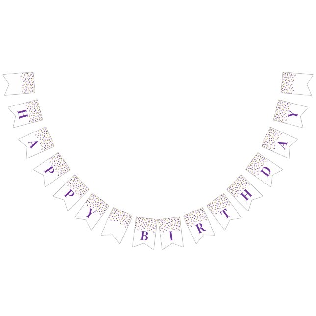 Confeti púrpura del oro de la bandera del feliz (Todo)