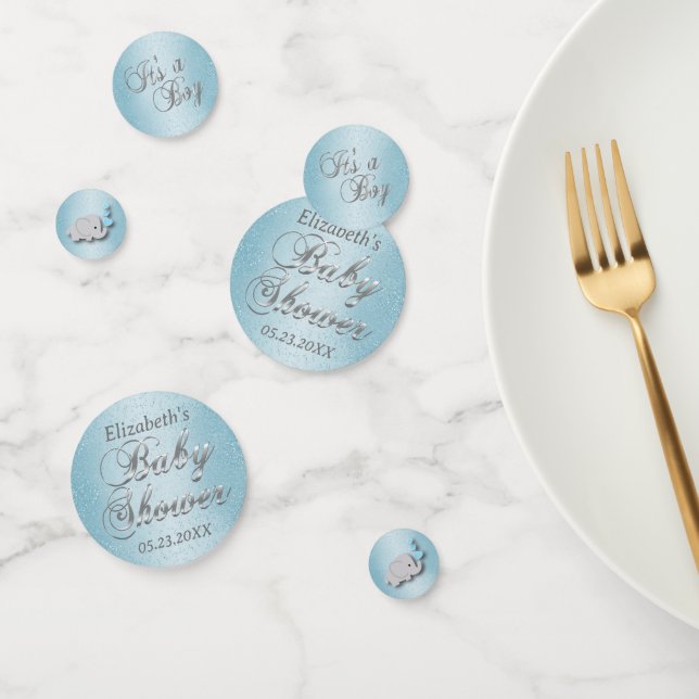 Confeti Purpurina azul de Baby Shower - Personalizar (Grupo)
