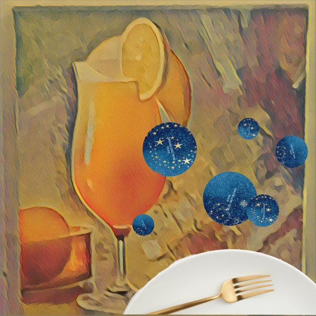 Confeti Purpurina de Año Nuevo esparcido azul Fiesta flora (Blue Sparkling New Year Glitter Stars Floral Party Confetti)