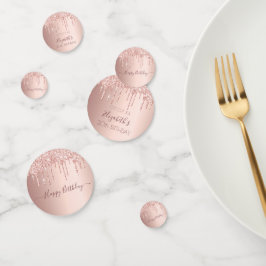 Confeti purpurina de oro rosa de 30 años fiesta gotea rosa