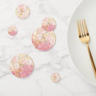 Confeti Purpurina de oro rosado Girona Sparkle Monograma F