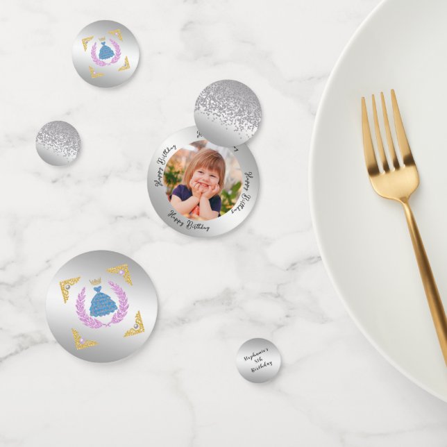 Confeti Purpurina de oro y foto de Personalizado Princesa  (Grupo)