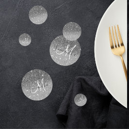 Confeti Purpurina Gris moderno marca nombre personalizado