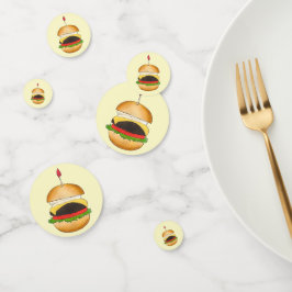 Confeti Queso Burger Cheeseburger BBQ Cocina de Barbacoa