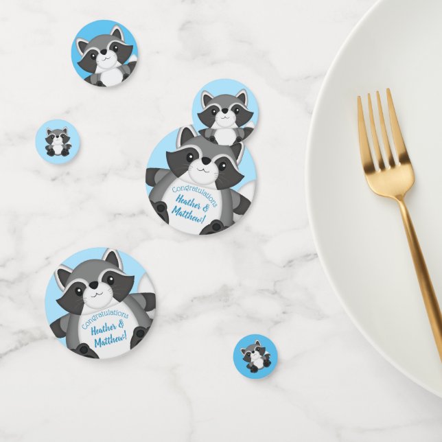 Confeti Raccoon Baby Shower Blue (Grupo)