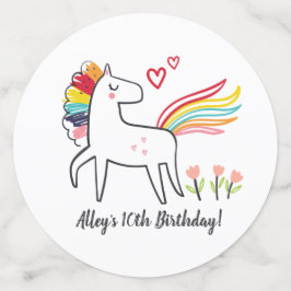 Confeti Rainbow Unicorn Birthday Custom Name