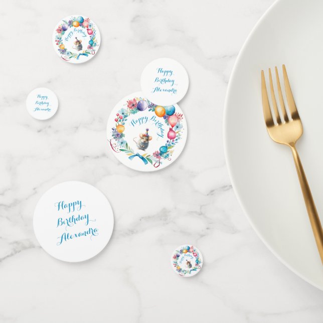 Confeti Ratón corto con un Gorra Fiesta (Grupo)