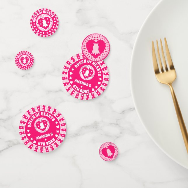 Confeti Reina Rosa Retro Del Corazón Cumpleaños (Grupo)