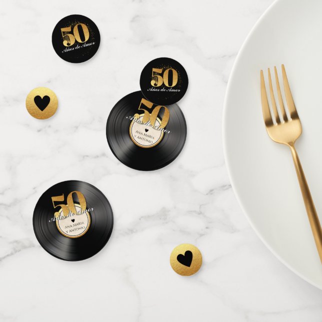 Confeti Rétro Vinilo Español 50 Aniversario (Grupo)